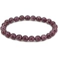 thumbnail image 1 of Bracelet Extensible Unisexe en Perles Rondes de 10 mm avec Pierre Précieuse Lépidolite Naturelle Lithium Mica, 7 Pouces, 1 of 3