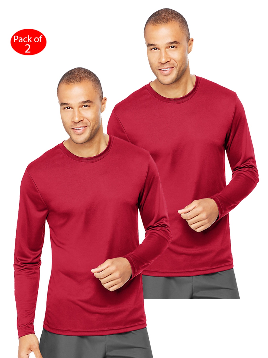 Hanes - T-Shirt de Performance à Manches Longues Cool DRI