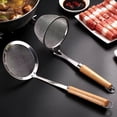 thumbnail image 3 of Oleegame 1PC Kitchen Utensils Set Stainless Steel Powder Hedge With Wooden Handle Colander Powder From Cooking Hedge Malatang Net Leaky Rice Line Fishing Oil Separation Kitchen Tools, 3 of 3