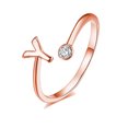thumbnail image 1 of DPTALR 26 English Letter Opening Rings Zircon Girls Retro Jewelry Gift, 1 of 1