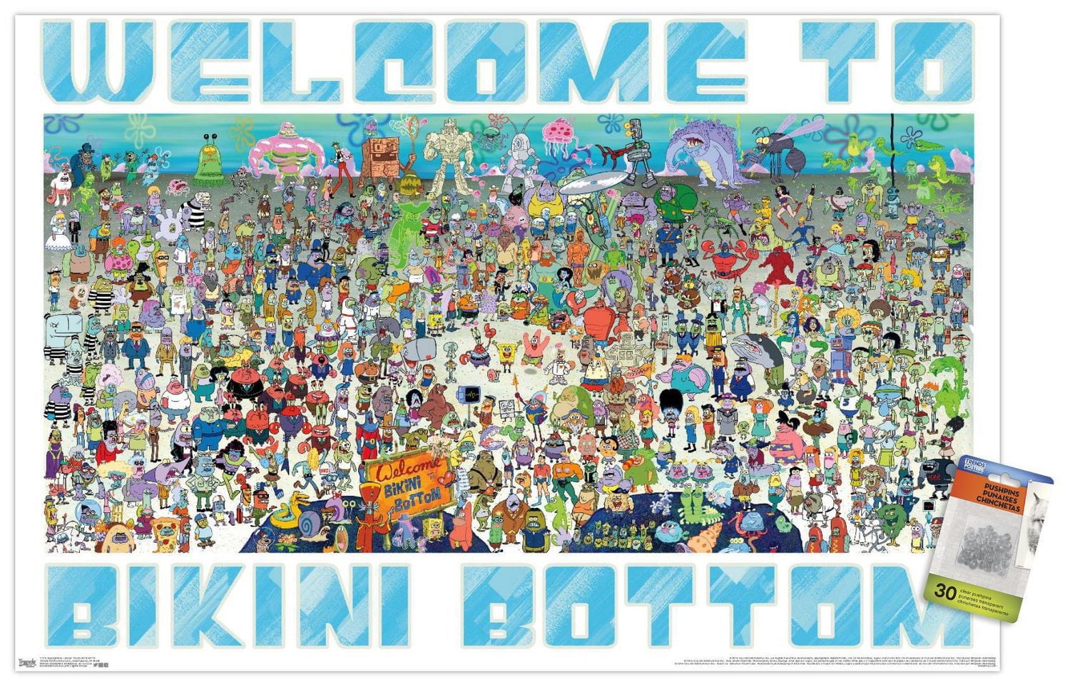 Nickelodeon Spongebob - Every Character Ever 19 Wall Poster, 22.375" x 34"