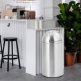 thumbnail image 4 of 1 Stainless Steel Sliding Door Ball Lid Trash Can, 4 of 9