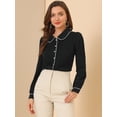 thumbnail image 2 of INSPIRE CHIC Women's Peter Pan Collar Work Blouse Puff Sleeve Button Down Shirt, 2 of 6