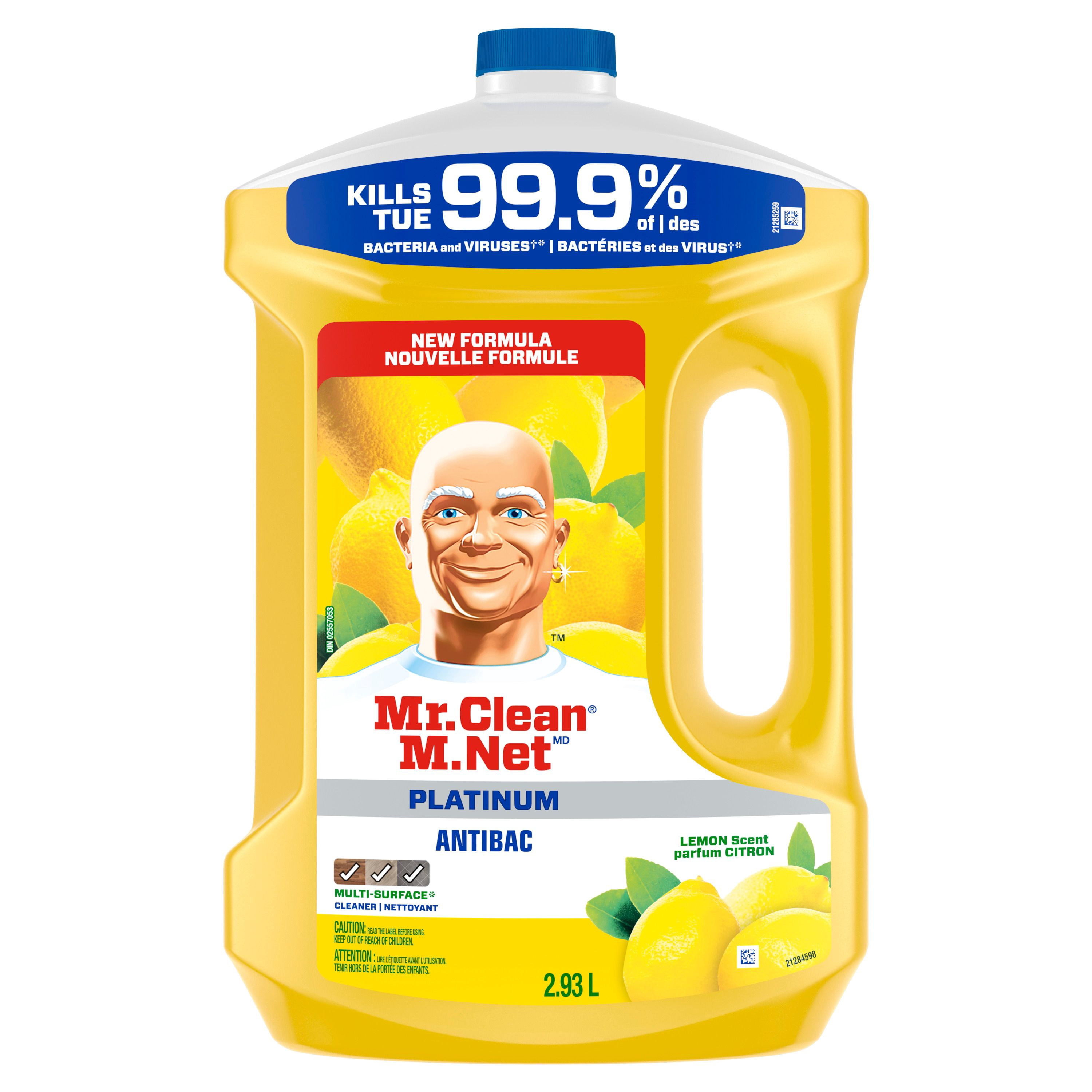 Mr. Clean Antibacterial All Purpose Cleaner, Multi Purpose Cleaner, Lemon Scent, 2.93L