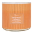 thumbnail image 2 of Mainstays 3-Wick Textured Wrapped White Rose and Peach Scented Candle, 14 oz, 2 of 6