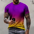 thumbnail image 2 of FAIWAD T-Shirt d'Été à Manches Courtes Dégradé pour Homme, Col Rond, Tendance, Coupe Ample, Chandail à Enfiler, 2 of 6