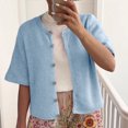 thumbnail image 2 of Cameland Cardigan Décontracté à Manches Cinq Boutons Col Rond pour Femmes, 2 of 6