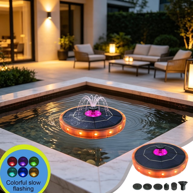 Solar Powered Spout Outdoor, Courtyard Swimming Pool Bathroom Garden Landscaping Fountain