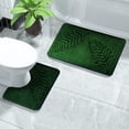thumbnail image 4 of yulier Leaf Bathroom Rug Set 2 Piece, Soft Absorbent Bath Rug and U-Shaped Contour Toilet Rug, Non-Slip Bath Carpet, Washable Toilet Bath Mat, Green, 4 of 8