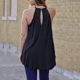 thumbnail image 4 of Pompotops Débardeur d'Été pour Femme à Col Licou à Bretelles Spaghetti en Dentelle Ajourée Fluide Camisole Chemises Blouse Plissée T-Shirt Sans Manches Gilet, 4 of 7