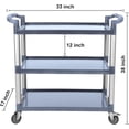 thumbnail image 4 of Utility Carts with Wheels, Heavy Duty 3-Tier Rolling Utility Cart, 3-Tier Restaurant Food Cart for Commercial, Restaurant，Office, 4 of 7