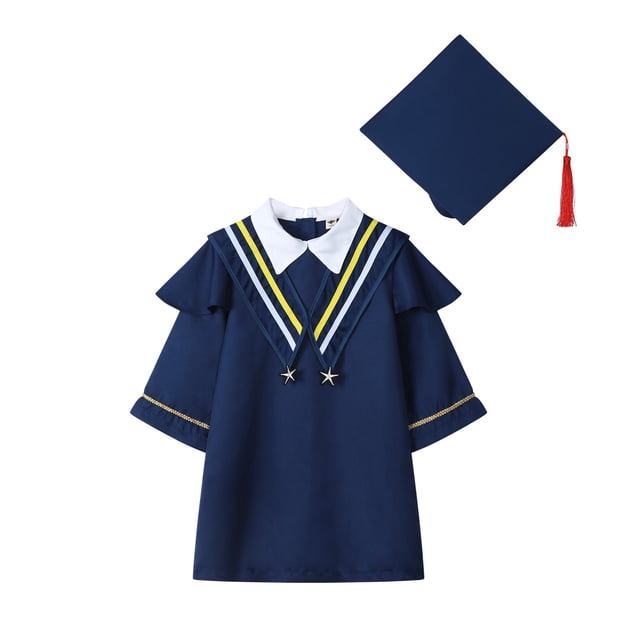 Toddler Graduation Robe Graduation Cap and Gown Two Pieces Outfit Set Graduation Gifts for Kids 2-3 Years Kids Clothing