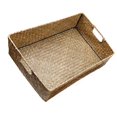 thumbnail image 2 of Retro Hand-woven Seaweed Storage Basket Household Rectangular Sundries Organizer Storage Box for Home Clothes - 36X26X12CM (L  Yellow), 2 of 6