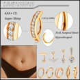 thumbnail image 2 of SURJDE 10Pcs Clicker Belly Button Ring for Women Surgical Steel CZ Belly Rings Simple Bar Reverse Curved Navel Rings Hoop Clicker Segment Belly Barbell Piercing Jewelry Gold Silver Rose Gold T, 2 of 7