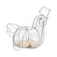 thumbnail image 2 of Chrome Plated Hen Shaped Iron Wire Big egg Egg wire egg Storage Basket Big Egg Holder Rack for Home Kitchen, 2 of 7