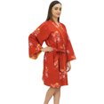 thumbnail image 1 of Bimba Robe de Chambre Florale pour Femmes Kimono de Demoiselle d'Honneur Bleu - 8, 1 of 5