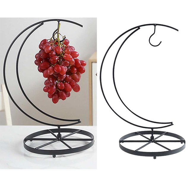 Oleegame 1PC New Living Room Banana Hook Rack Creative Grape Storage Rack European Simple Banana Rack Black