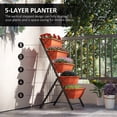 thumbnail image 4 of Outsunny Jardinière Surélevée à 5 Niveaux Pots de Plantes et de Fleurs avec Trous d'Évacuation Rouge, 4 of 10