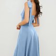 thumbnail image 4 of Pisexur Robe Mi-Mollet Sans Manches à Col en V pour Femme, Aguichant, Col en V, Sans Manches, Colorée, à la Mode, Nouvelle, Décontractée, Taille Haute, Tenue pour Femmes, 4 of 4