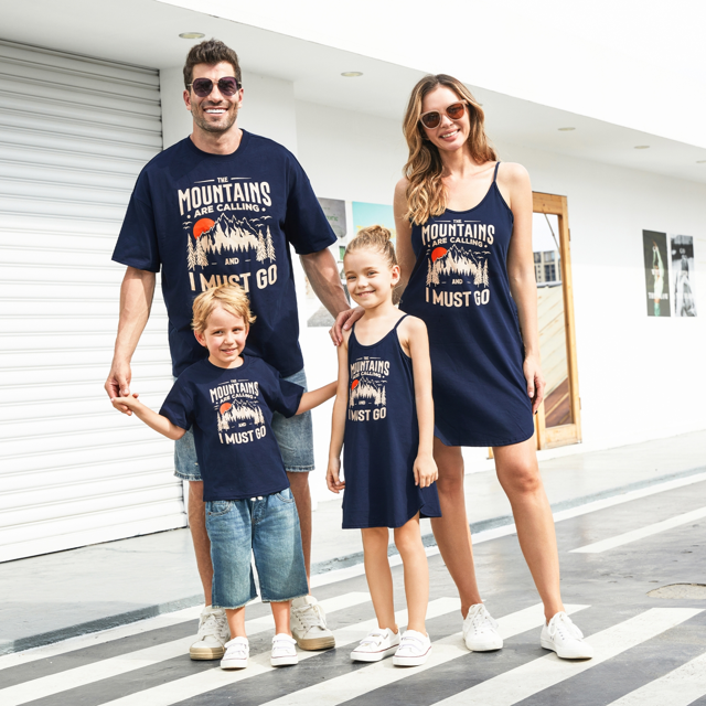 PatPat Robe à Séchage Rapide avec Slogan Graphique de Montagne Imprimé, Tee-Shirt Surdimensionné Ou Robe à Bretelles Fluides avec Poches