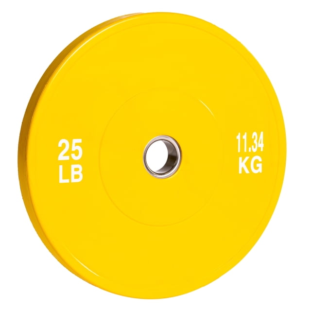 PRISP Olympic Bumper Weight Plate - Rubber Plate for 2 Inch Olympic Barbell with Steel Insert; Pairs, Sets and Single Plates Available