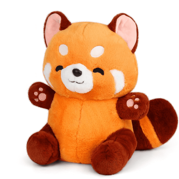 Red Panda Weighted Stuffed Animal For Decor, Huggable Design Vacuum Sealed Plush Toy 25cm, Super Soft Fabric Filled With Pp Cotton, Comfortable And Elastic Travel Companion