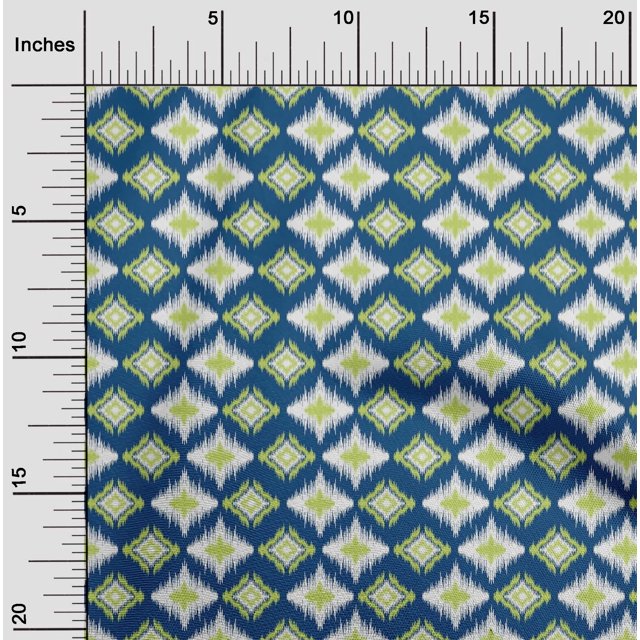 oneOone Viscose Chiffon Fabric Geometric Ikat Printed Fabric 1 Yard 42 Inch Wide
