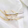 thumbnail image 3 of Men Tie Clip Golden Airplane Chain Styling Lapel Pin Detachable Design Practical Tie Tack Commuting Wear Accessory, 3 of 8