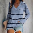 thumbnail image 1 of zanvin Longues Blouse à Manches pour Femmes, Blouse Mode Décontractée à Manches Longues à Col en V Imprimé pour Femmes, Bleu, P, 1 of 4