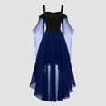 thumbnail image 5 of Robes Style Gothique pour Femmes Grande Taille Robe Midi Élégante avec Manches Évasées en Chiffon Tenue de Soirée Ourlet Irrégulier, 5 of 5