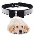 thumbnail image 2 of pitrice Bling Crystal Cat Collar Metal Adjustable Puppy Bow Tie Rhinestone Soft Collars Pet Supplies for Small Medium Dogs, 2 of 3