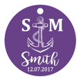 thumbnail image 1 of 100 Pcs Initiale Personnalisée avec Ancre Cadeau de Faveur de Mariage Papier Tags Fait sur Mesure Rond Hang Tags, 1 of 1