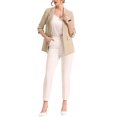 thumbnail image 2 of INSPIRE CHIC Blazer Formel pour Femmes Manches 3/4 Col Cranté Épaules Rembourrées un Bouton Strass S Abricot, 2 of 6