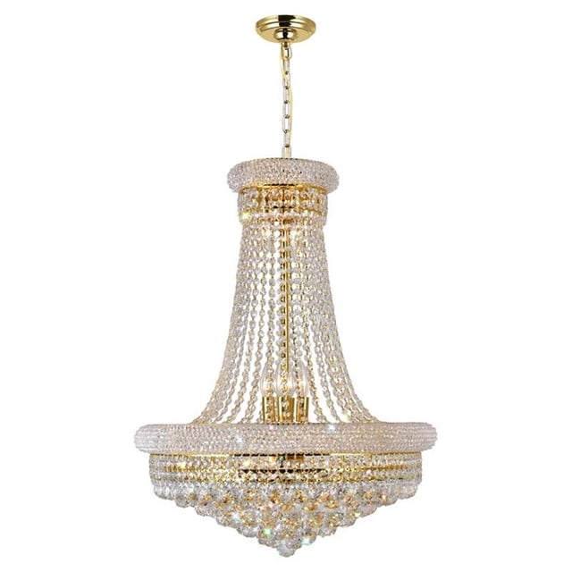 CWI Lighting Lustre Empire à 17 Lumières en Duvet avec Fini Doré