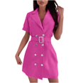 thumbnail image 1 of Gspmoly Robe pour Femme, Ensemble pour Femme à Lacets avec Revers et Boutons, Robe de Couleur Unie, Robes de Cocktail jusqu'à 60 % de Rabais, 1 of 6