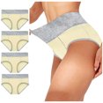 thumbnail image 1 of Pxiakgy sous-Vêtements Intimes pour Femmes Bikini Couleur Femmes Patchwork Culottes Slips Culottes Unies Jaune + 3TG, 1 of 9