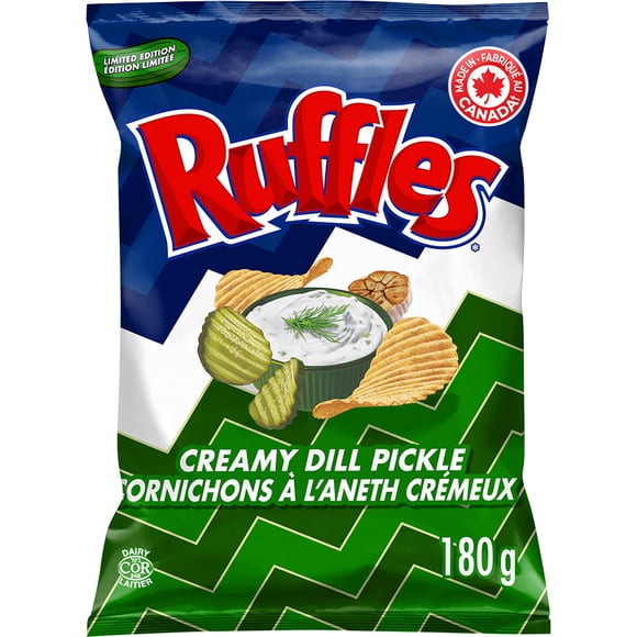 Ruffles Creamy Dill Pickle Flavoured Potato Chips