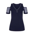 thumbnail image 4 of Pompotops T-Shirt Sans Bretelles à Col en V Décontracté pour Femmes, 4 of 4