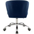 thumbnail image 3 of Meridian Furniture Finley Swivel Adjustable Navy Velvet and Chrome Office Chair, 3 of 6