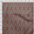 thumbnail image 4 of oneOone Cotton Cambric Orange Fabric Abstracts Craft Projects Decor Fabric Printed By The Yard 56 Inch Wide, 4 of 5