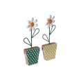 thumbnail image 1 of IH Casa Decor Galvanized Daisy On Wood Stand Asstd - Ensemble De 2, 1 of 3