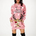 thumbnail image 2 of Kcodviy Robes Longues en Coton Imprimées de Noël pour Femmes, Décontractées d'Été, à Manches, Chandail à Capuchon avec Poche pour Magasinage, Robes pour Femmes, Chandail à Capuchon à Enfiler, Robe, Robes pour Femmes Décontractées d'Été, Chandail à Capuchon, 2 of 6