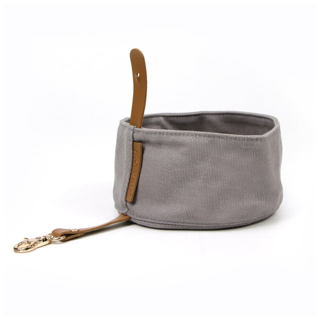Xingzhi Sac de Rangement Réutilisable Grande Capacité pour Aliments pour Animaux avec Mousqueton Sac de Casse-Croûte pour Animaux de Compagnie Fournit un Bol Gris