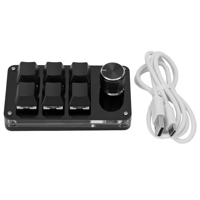 Mini Clavier, Clavier Mécanique à une Main Résistant à la Poussière et à Haute Résistance, Portable, Fonctionnement Simple, Résistant à l'Usure avec Bouton pour Laboratoire pour Bureau Noir Blanc, Noir Mat
