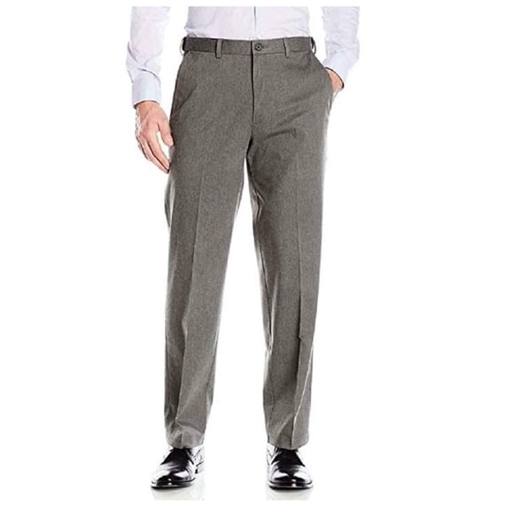 Haggar Men's Super Flex Waistband Performance Pant, Variety (32x32, Grey)