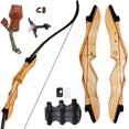 thumbnail image 1 of 62" Recurve Bow Wooden Takedown Archery Bow 20 25 30 35 40lbs Draw Wight Included Arrow Rest Pad Stringer Tool String Nocks for Right and Left Hand, 1 of 6
