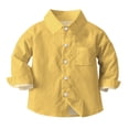 thumbnail image 2 of vdgthytj Toddler Baby Boys Girls Button down Shirts Kids Collared Long Sleeve Uniform Dress Shirt Tops Spring Fall Clothes, 2 of 6