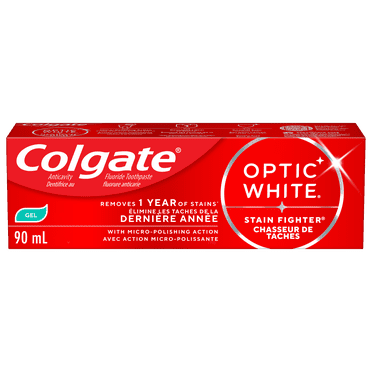 Colgate Optic White Stain Fighter Fresh Mint Teeth Toothpaste Gel, 90 ml