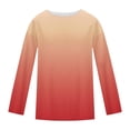 thumbnail image 5 of SROBPTY Longues Chandails à Manches pour Femmes, T-Shirt à Manches Longues à Col Rond avec Imprimé Automnal pour Femmes Orange, TG, 5 of 5
