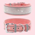 thumbnail image 2 of Pet Reflective Rhinestone Suede Dog Collar for Medium and Large Dogs Navy Blue, 2 of 6